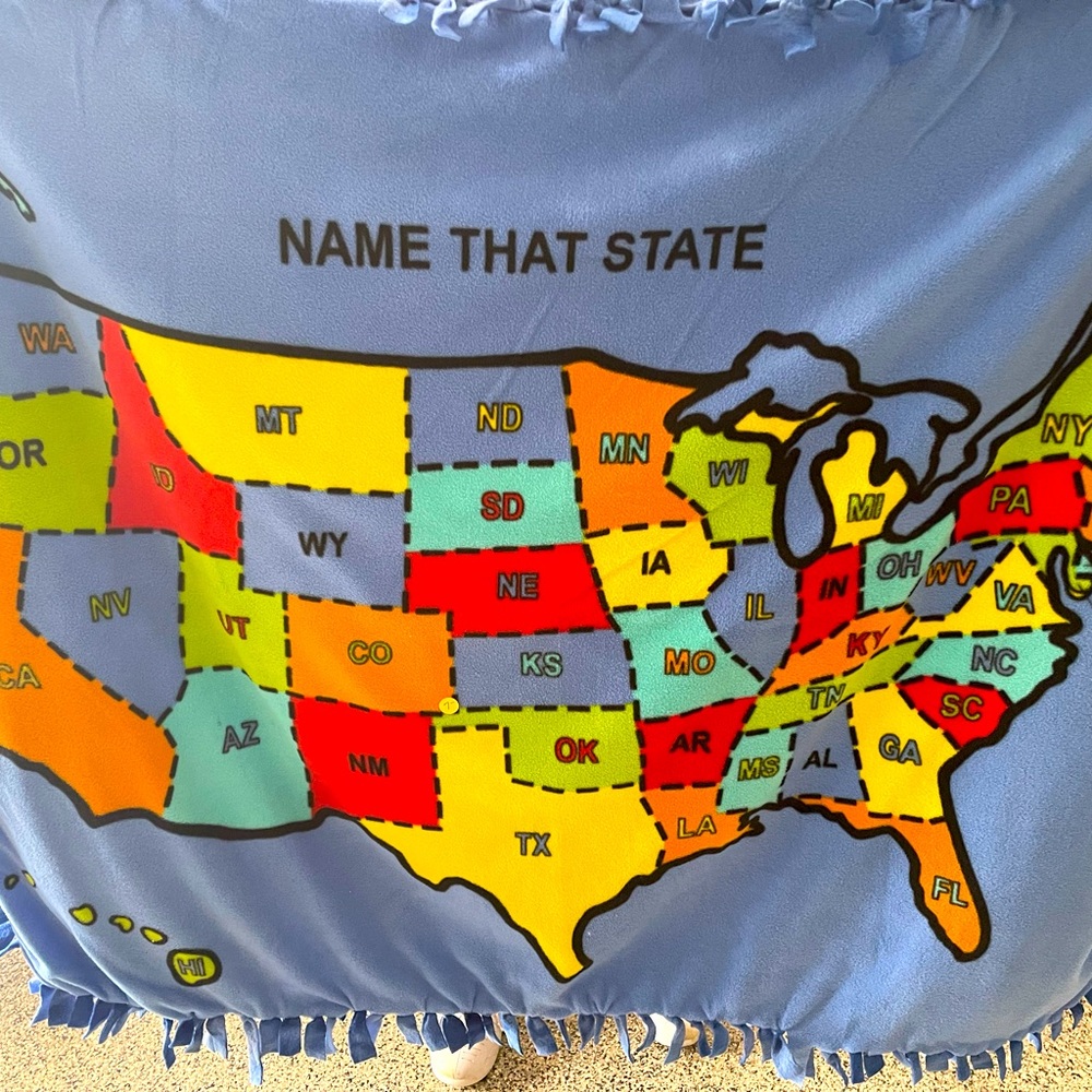 Children’s Tied Fleece Blanket - US States